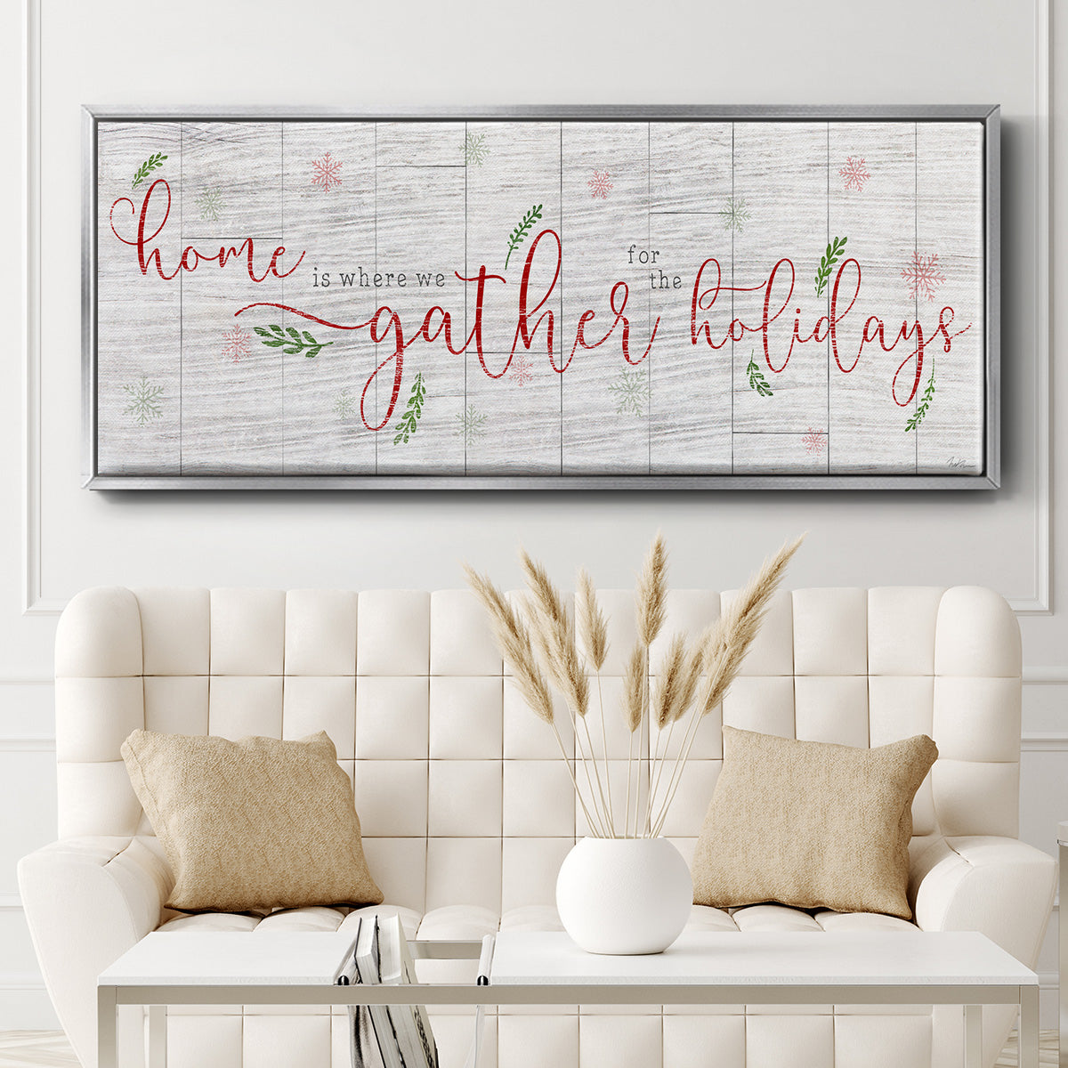 Holidays Gather - Floater Framed Canvas Print