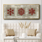 Burlap Music Snowflakes - Floater Framed Canvas Print