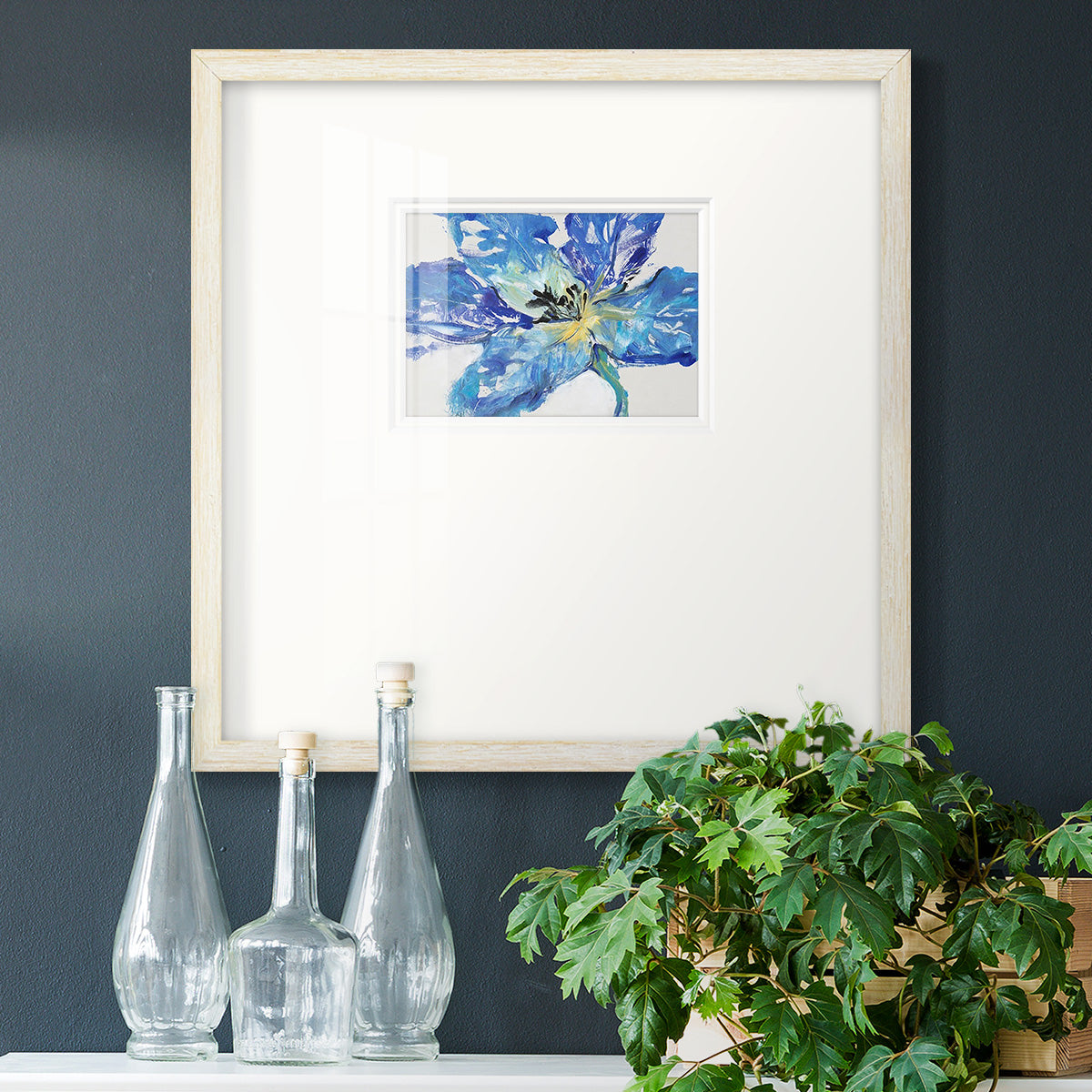 Fleur Bleue II Premium Framed Print Double Matboard