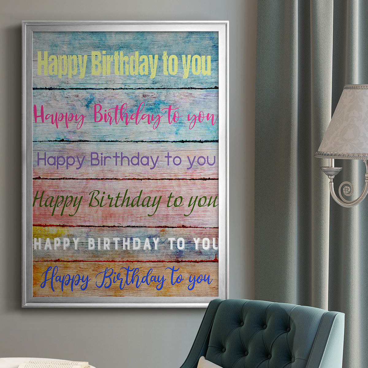 Birthday Song - Modern Framed Canvas Print