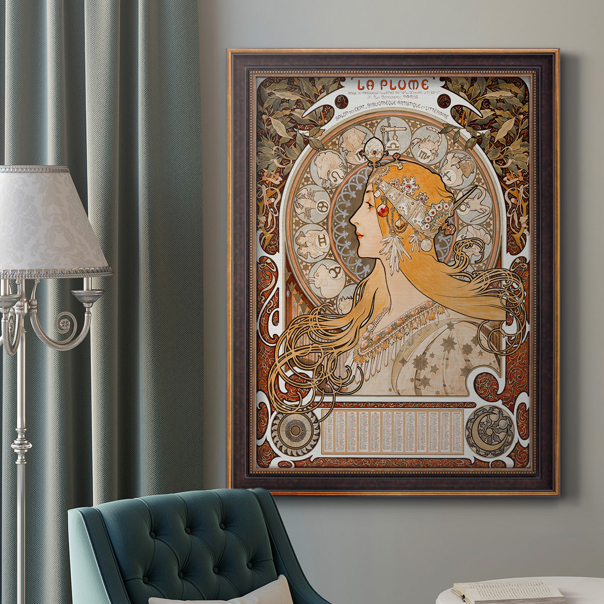 Zodiaque (La Plume) - Ornate Framed Canvas Print