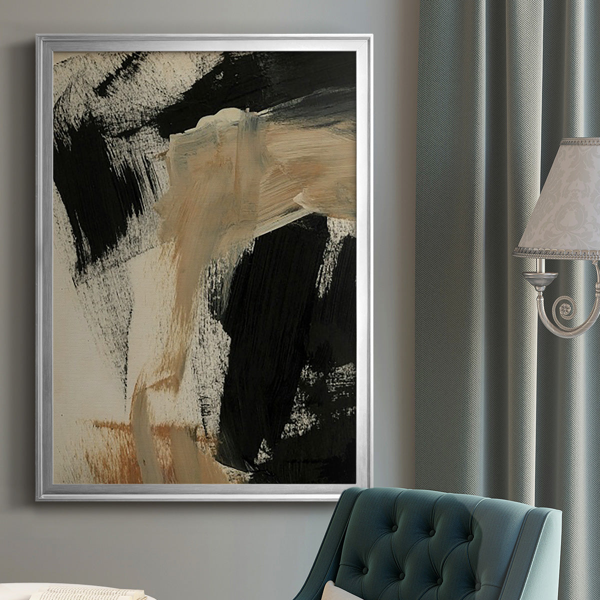 Baked Paintstrokes IV - Modern Framed Canvas Print