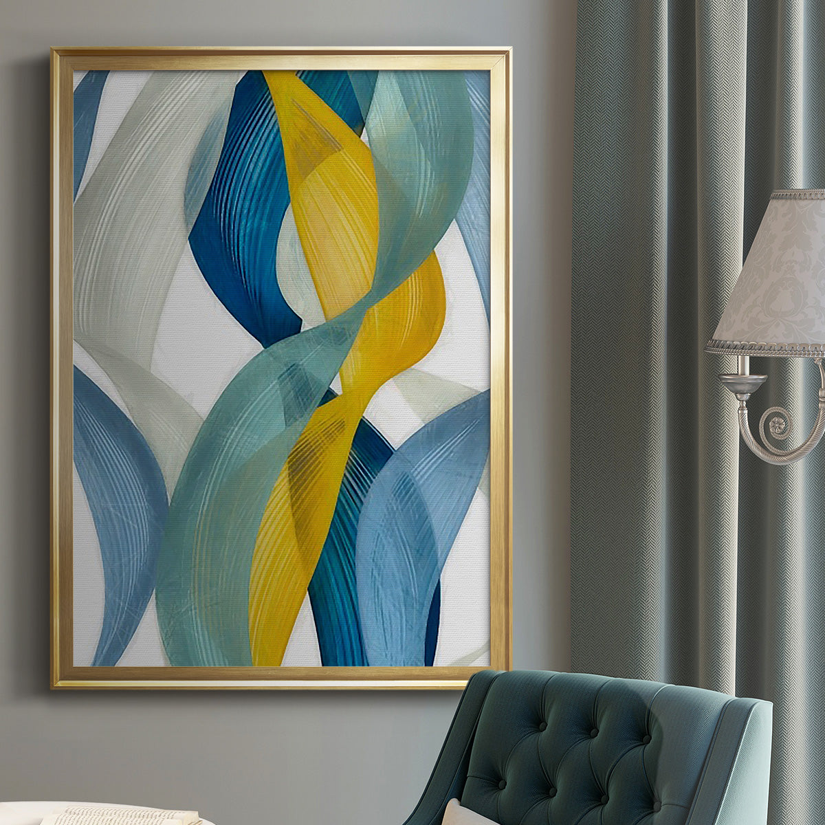 Horizontal Bands II - Modern Framed Canvas Print