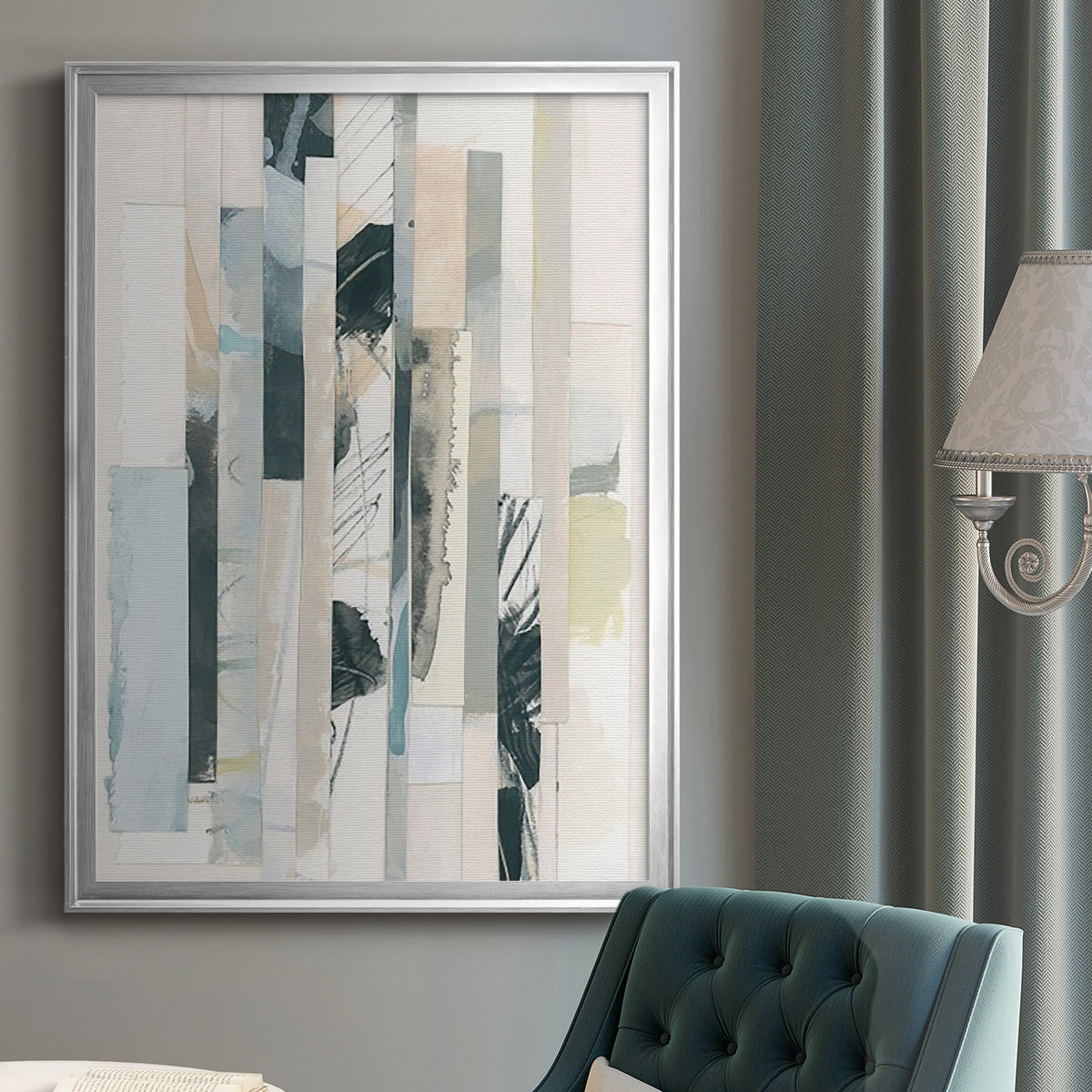 Paper Strata II - Modern Framed Canvas Print