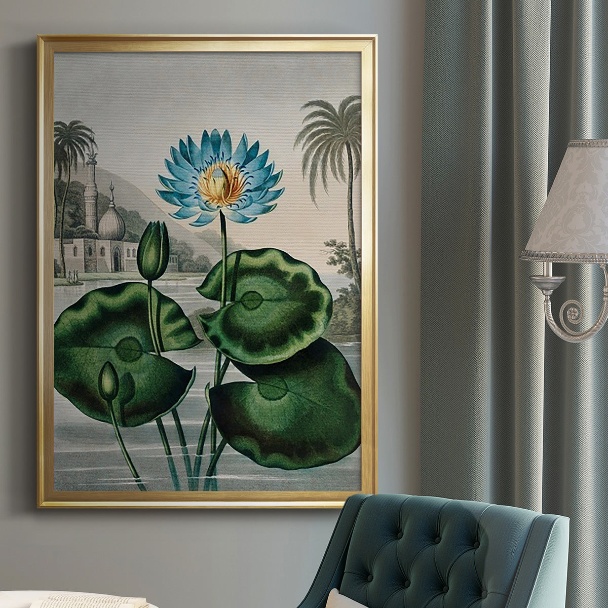 Temple of Flora IX - Modern Framed Canvas Print