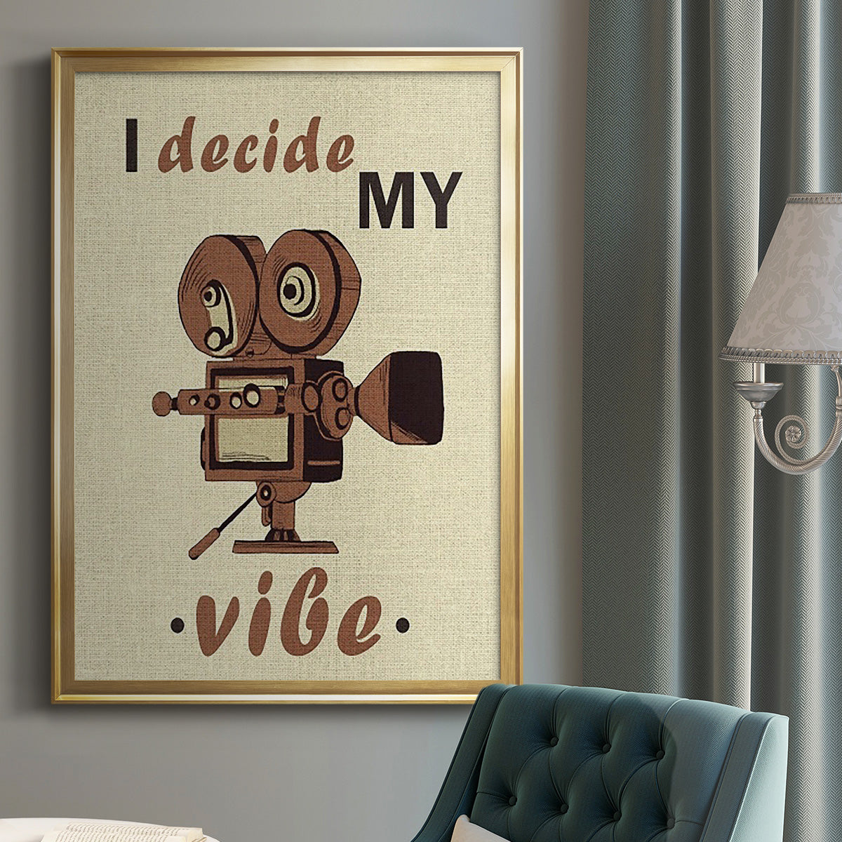 Movie Time III - Modern Framed Canvas Print