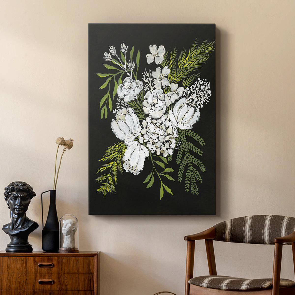 Alabaster Bouquet II - Canvas Art Print