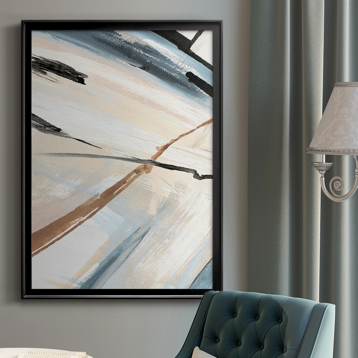 Dancing Wind Revisit II - Modern Framed Canvas Print