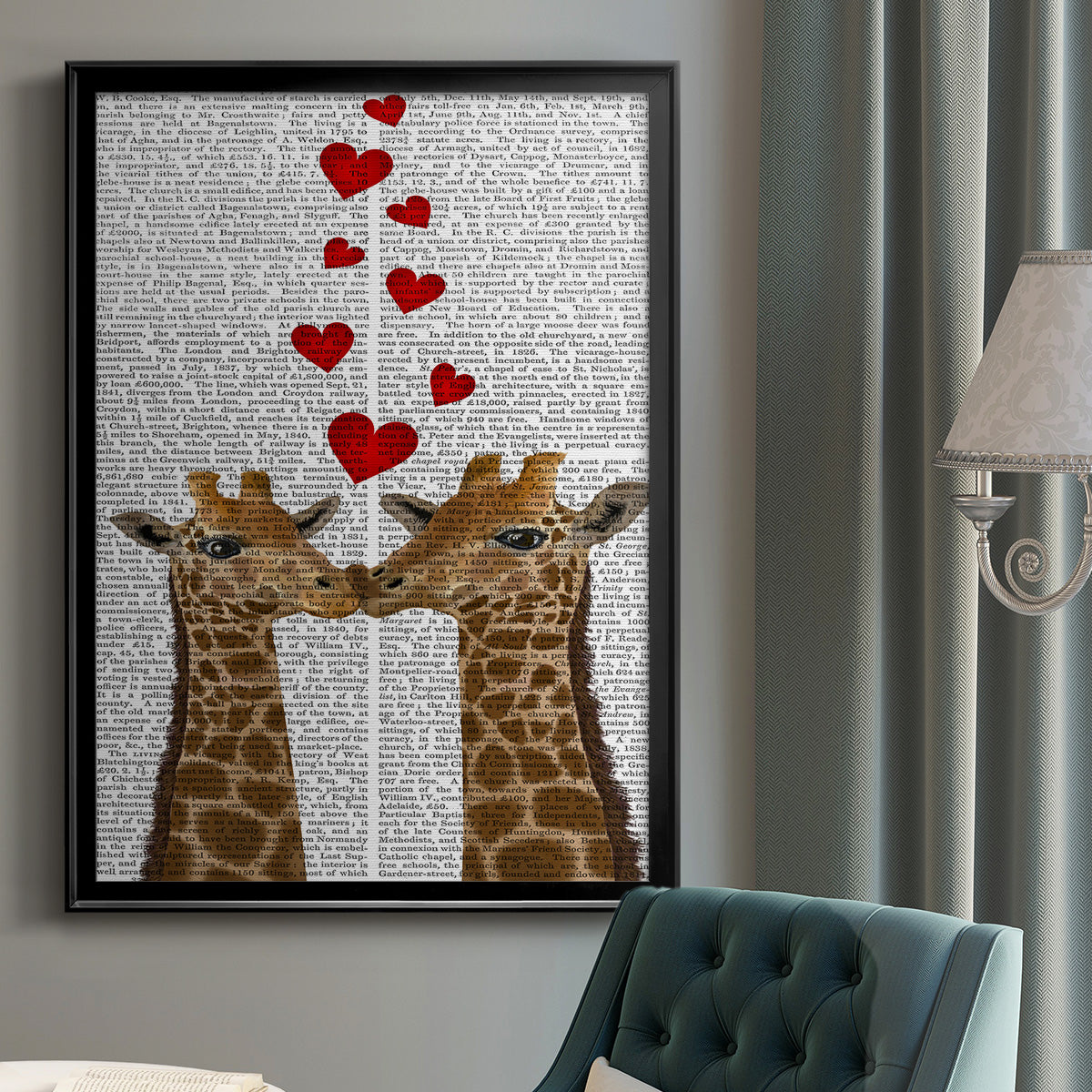 Love is in the Air Collection B - Modern Framed Canvas Print