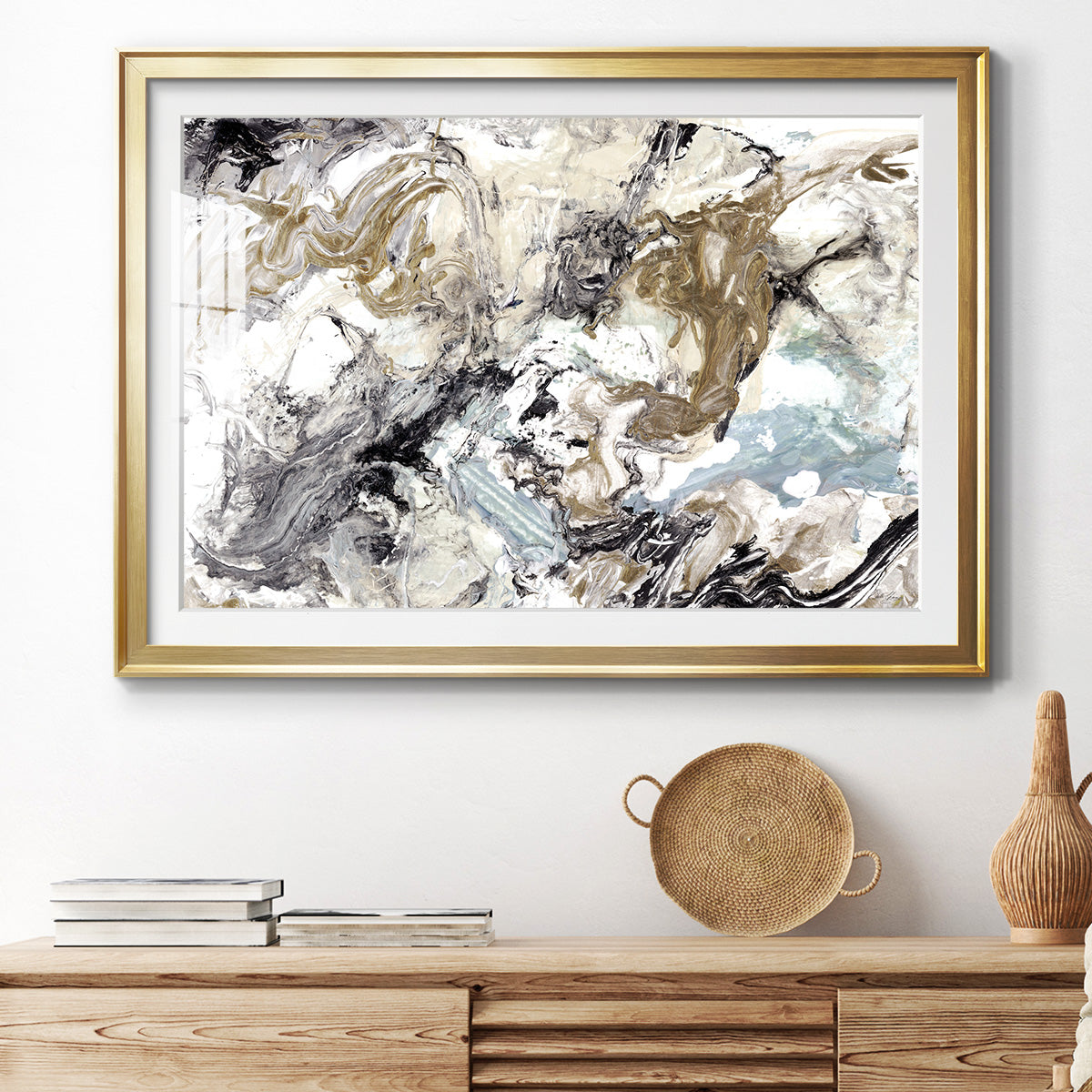 Marbelized Abstract - Modern Framed Art Print
