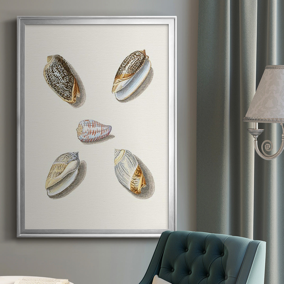Pastel Knorr Shells III - Modern Framed Canvas Print