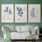 Blue Marine Algae VI - Framed Premium Gallery Wrapped Canvas L Frame 3 Piece Set - Ready to Hang