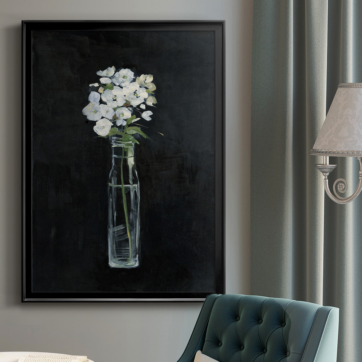 Sophisticated Farm Floral - Modern Framed Canvas Print