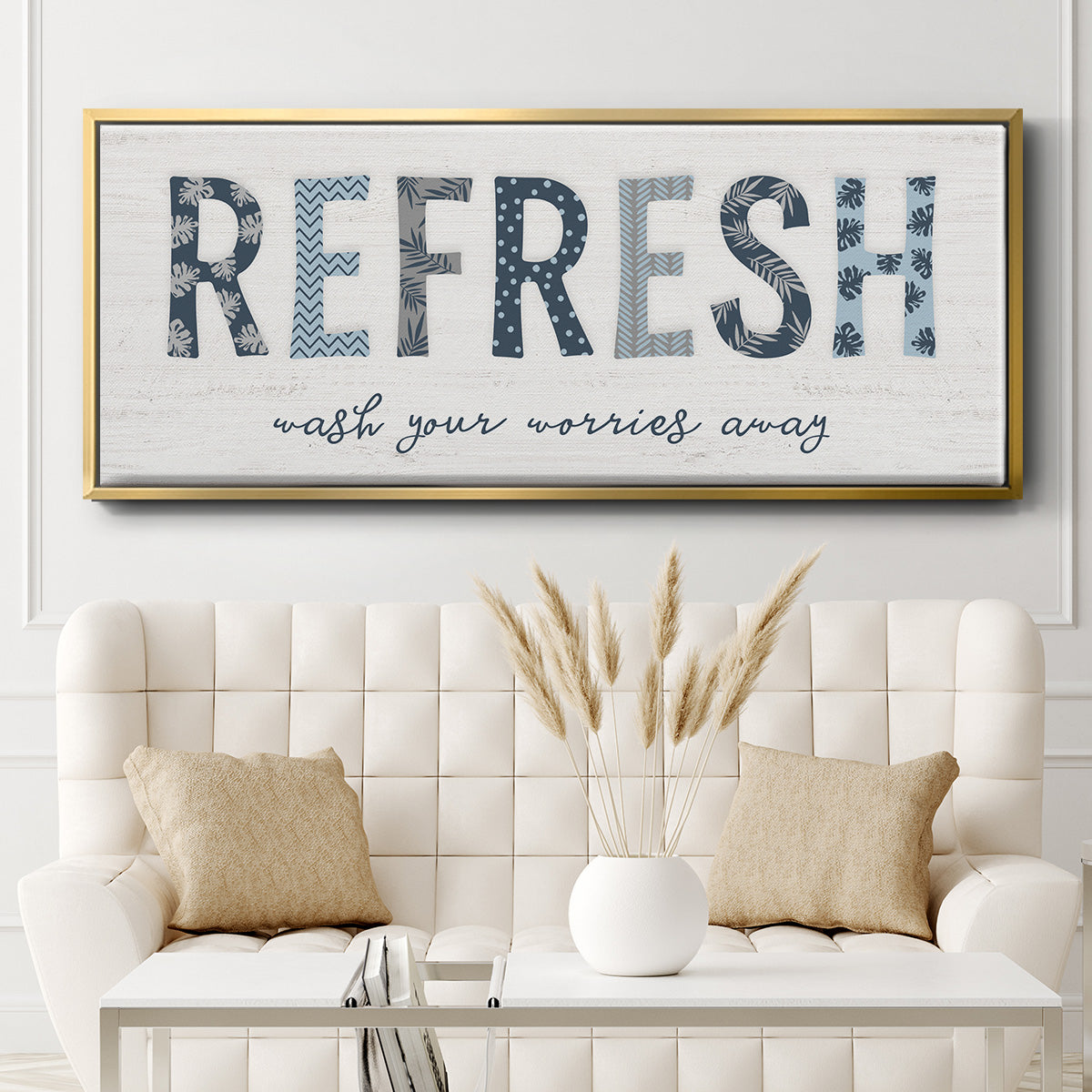 Refresh - Floater Framed Canvas Print