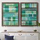 Teal Pattern I - Premium Framed Canvas 2 Piece Set - Ready to Hang