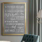 Neutral Kitchen Rules - Modern Framed Canvas Print