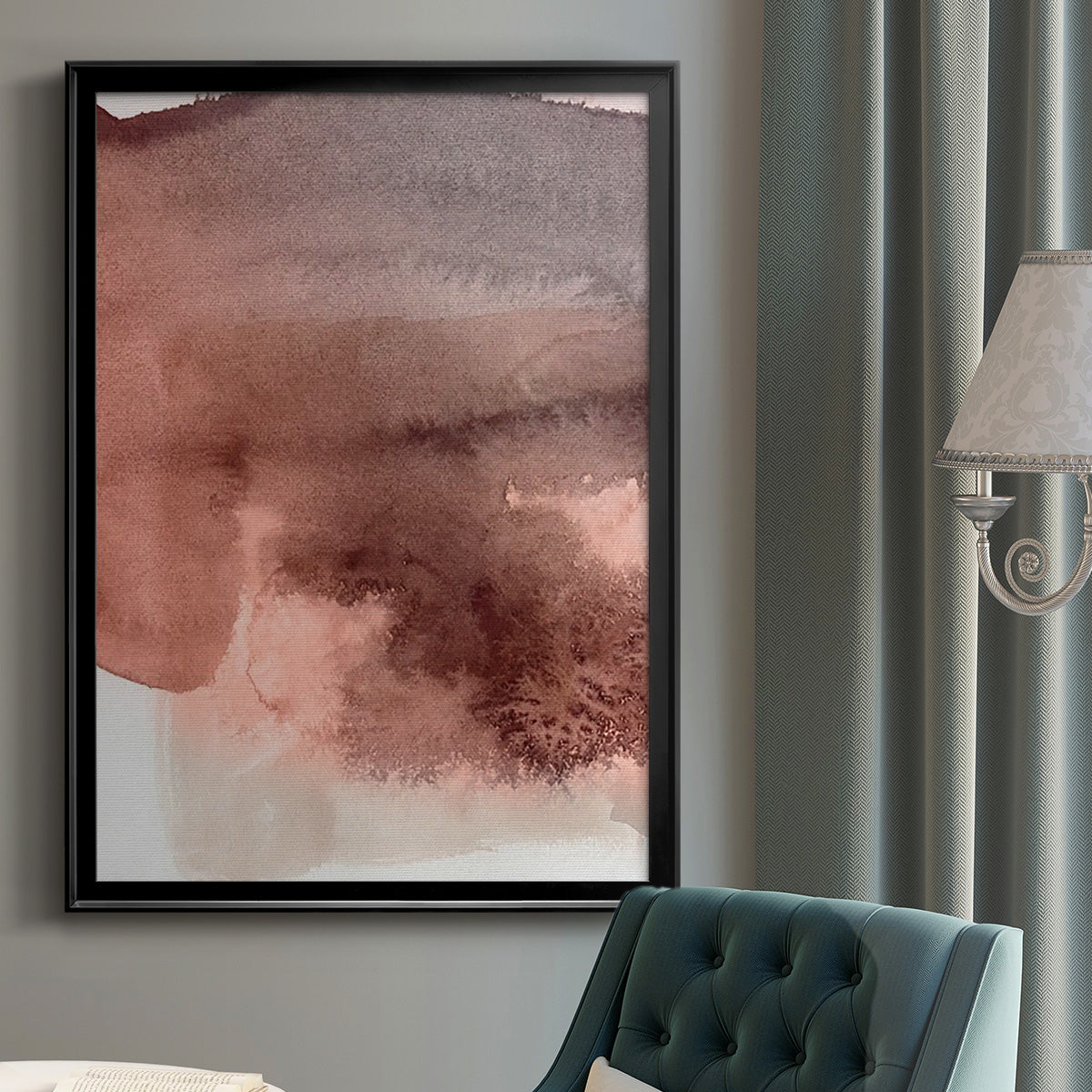 Red Ochre Abstract II - Modern Framed Canvas Print