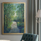 Golden Light Pathways I - Modern Framed Canvas Print