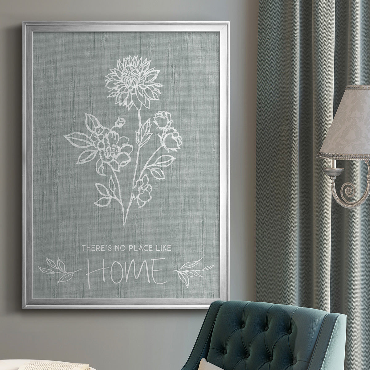 No Place Like Home Sketch - Modern Framed Canvas Print