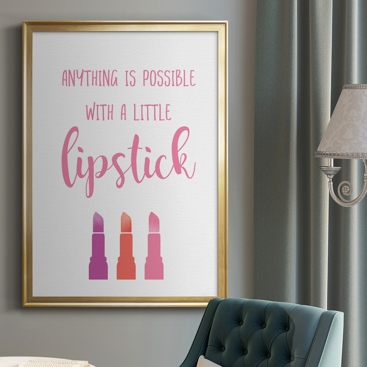 Little Lipstick - Modern Framed Canvas Print