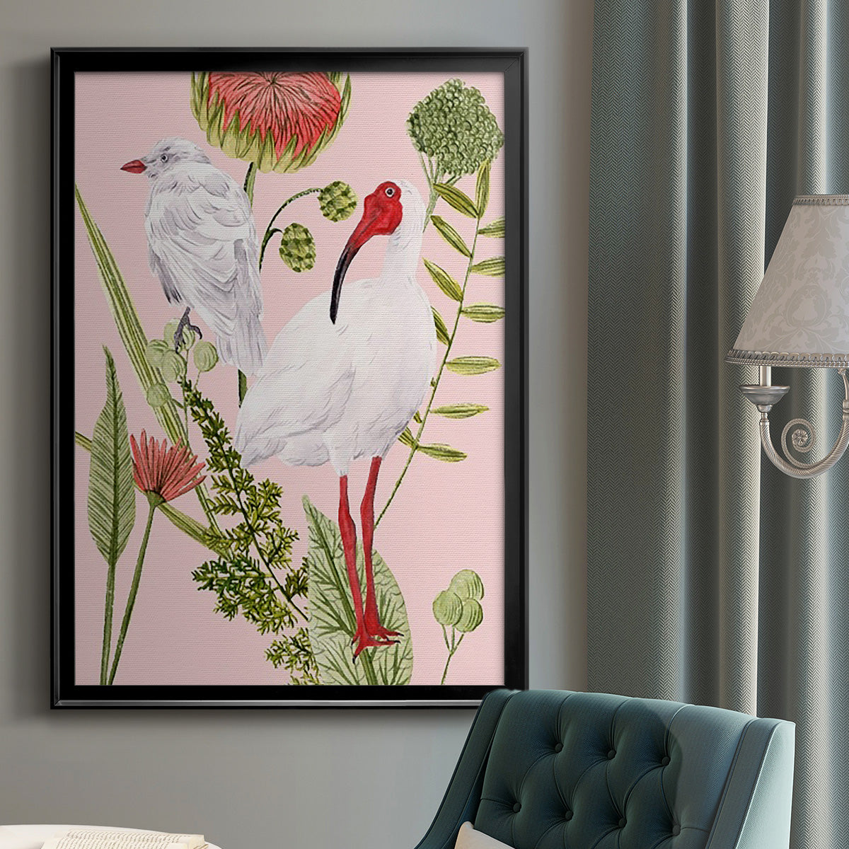 Birds in Motion II - Modern Framed Canvas Print