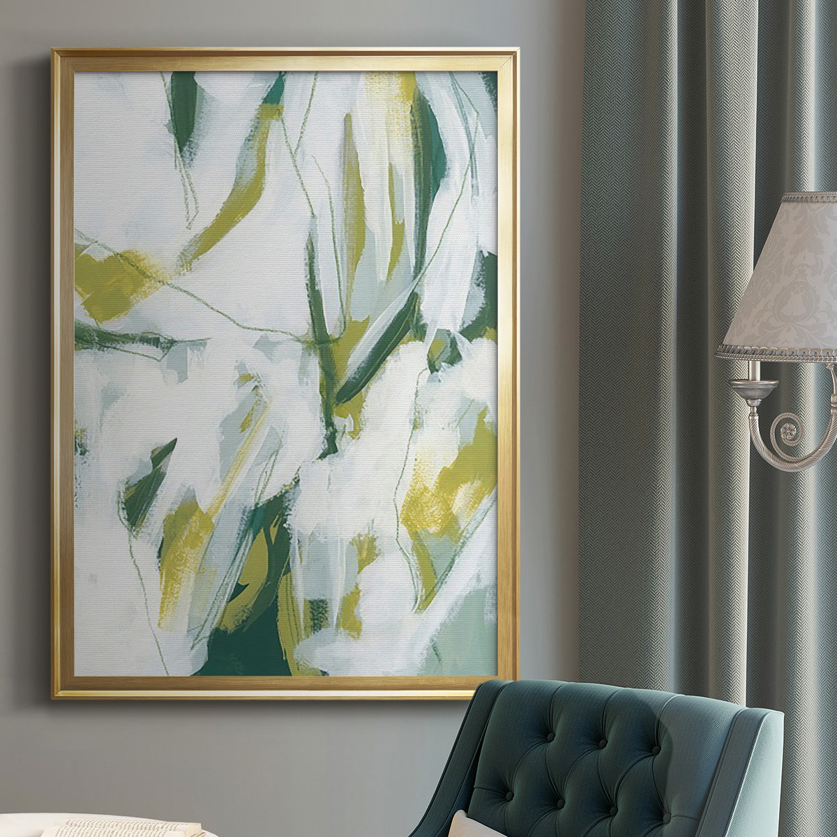 Emerald Ice I - Modern Framed Canvas Print