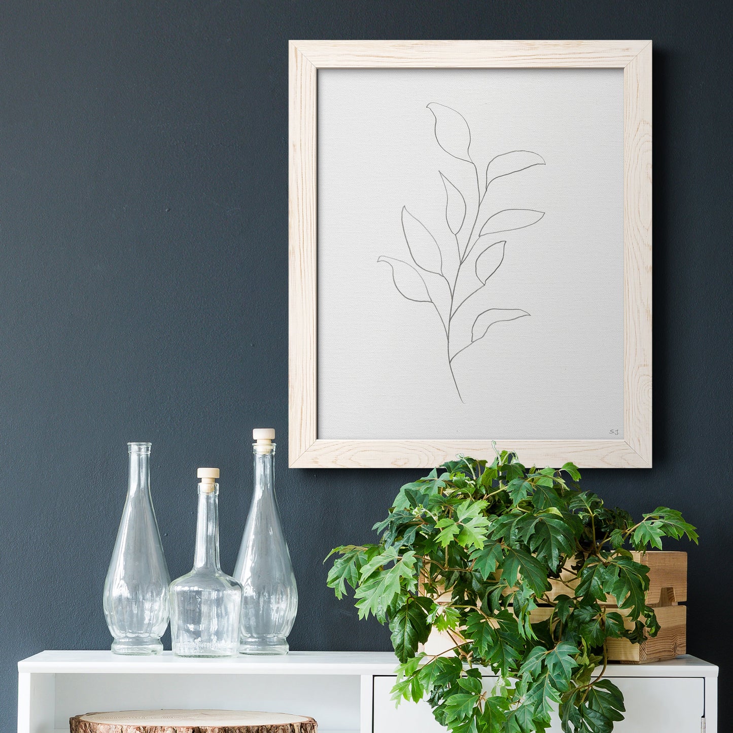 Botanical Gesture VI - Premium Canvas Framed in Barnwood - Ready to Hang