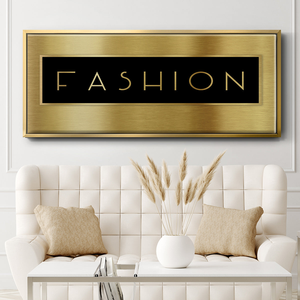 Gold Fashion - Floater Framed Canvas Print
