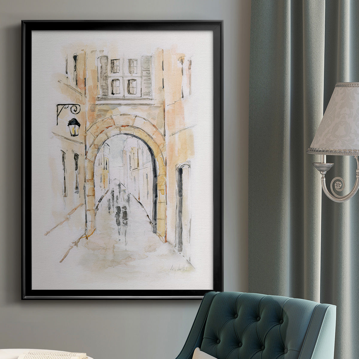 Venice Market Day II - Modern Framed Canvas Print