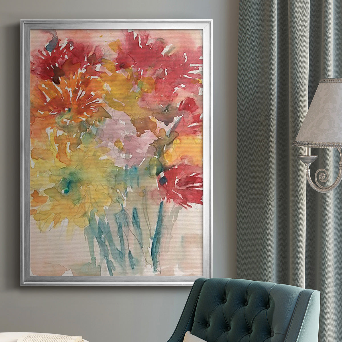 Floral Treats I - Modern Framed Canvas Print