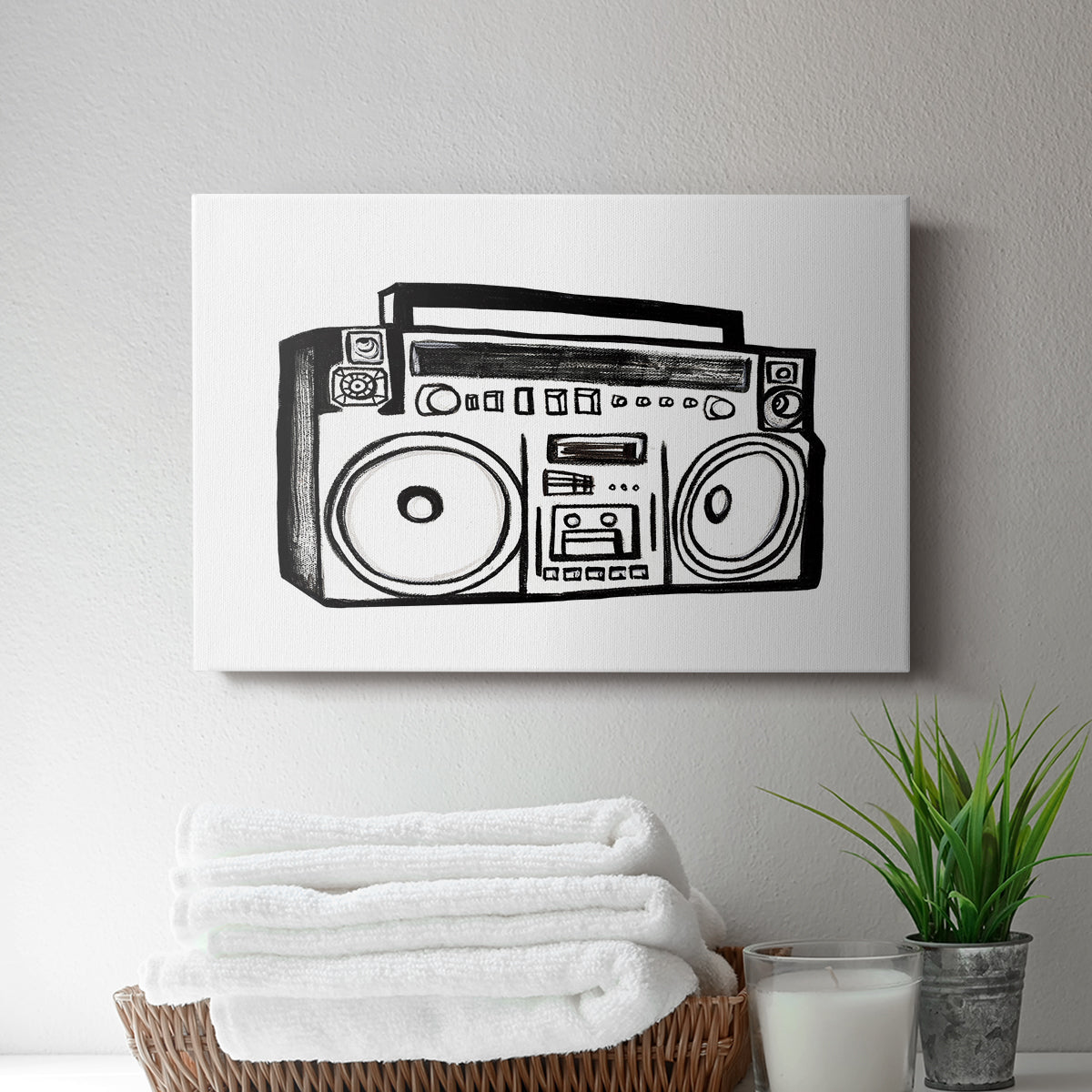 Boombox Sketch - Canvas Art Print