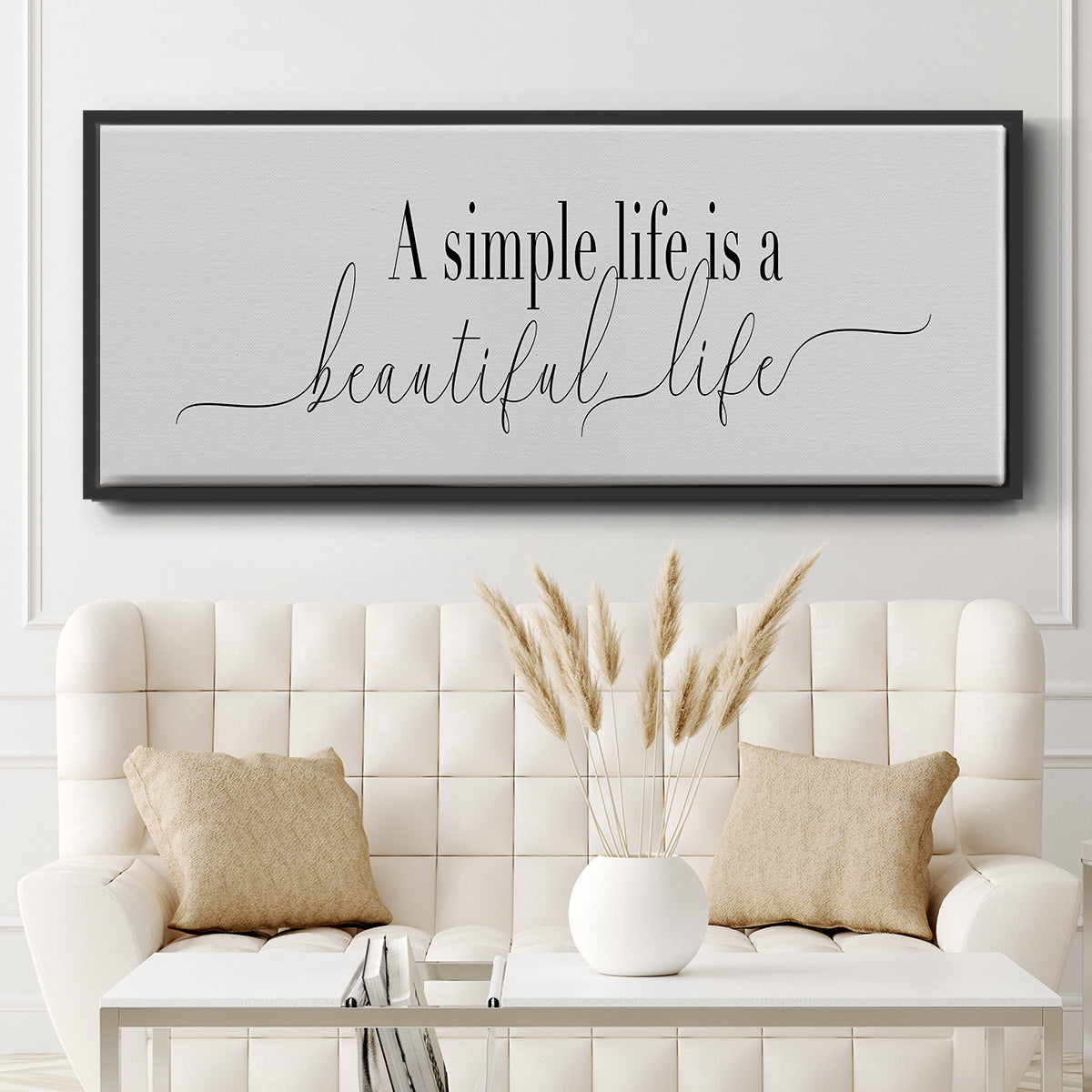Simple Beautiful Life - Floater Framed Canvas Print