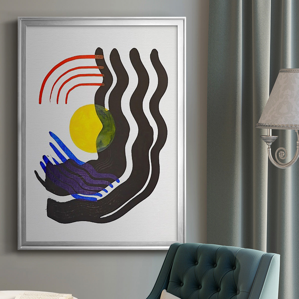 Shifting III - Modern Framed Canvas Print