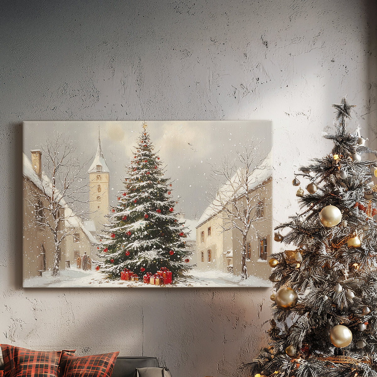 Silver Evergreen at Dawn - Canvas Art Print