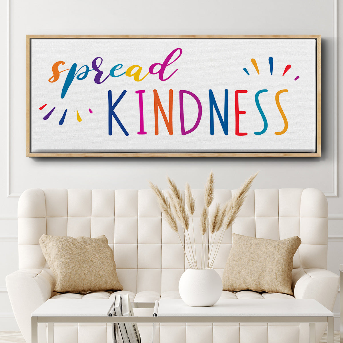 Rainbow Kindness - Floater Framed Canvas Print