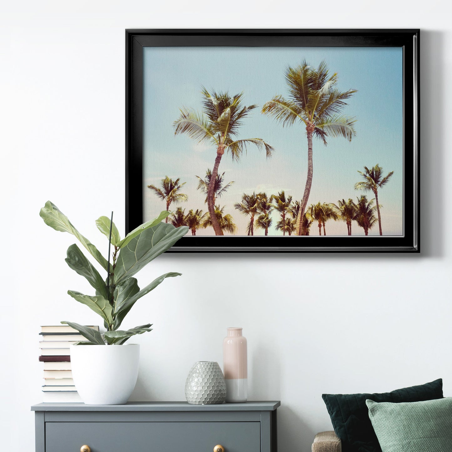 Aruba Palm - Modern Framed Canvas Print