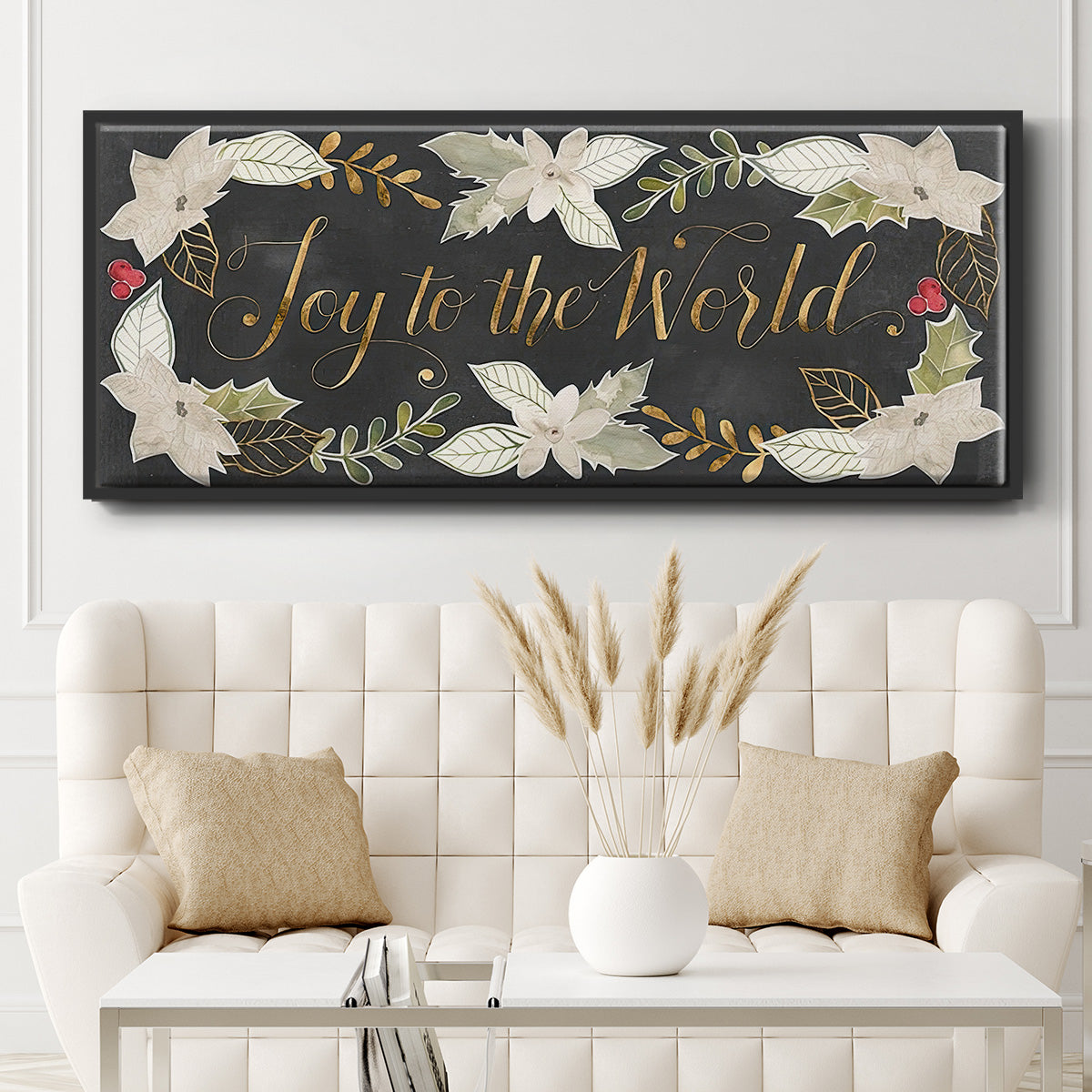 Gilded Christmas Collection D - Floater Framed Canvas Print