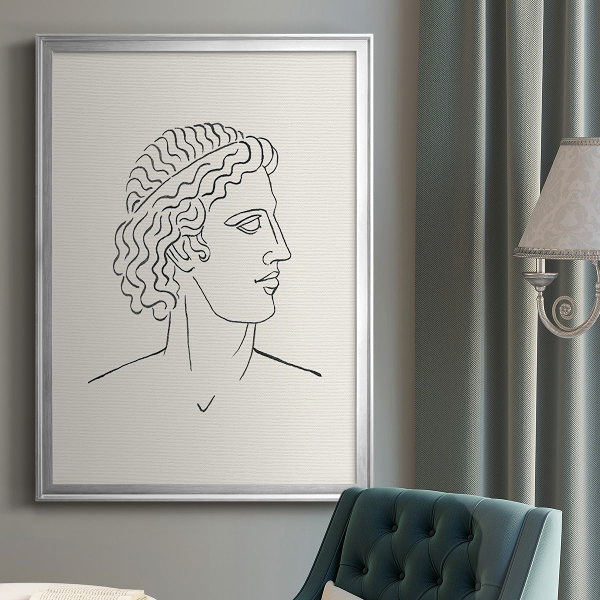 Greek Busts I - Modern Framed Canvas Print