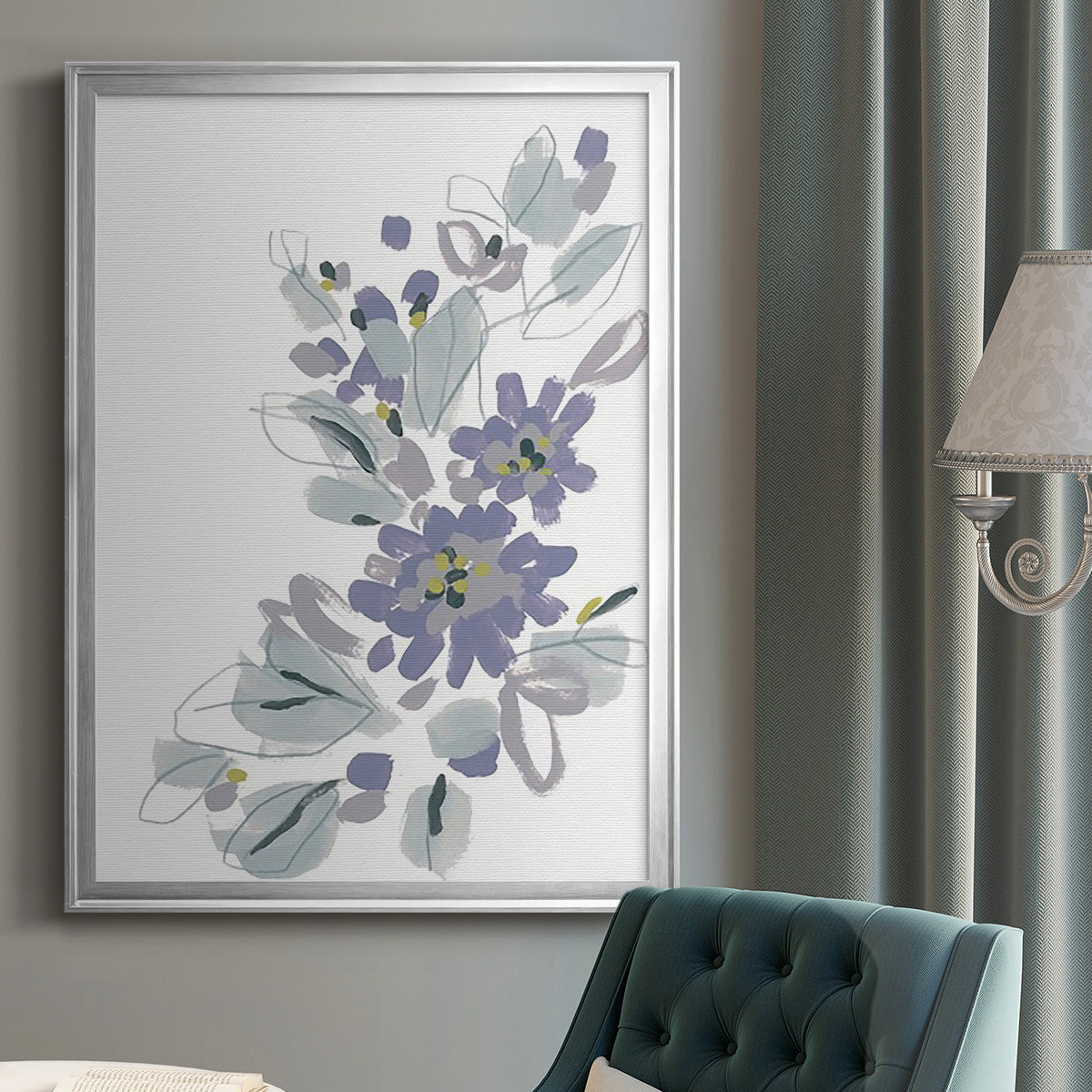Periwinkle Patch II - Modern Framed Canvas Print