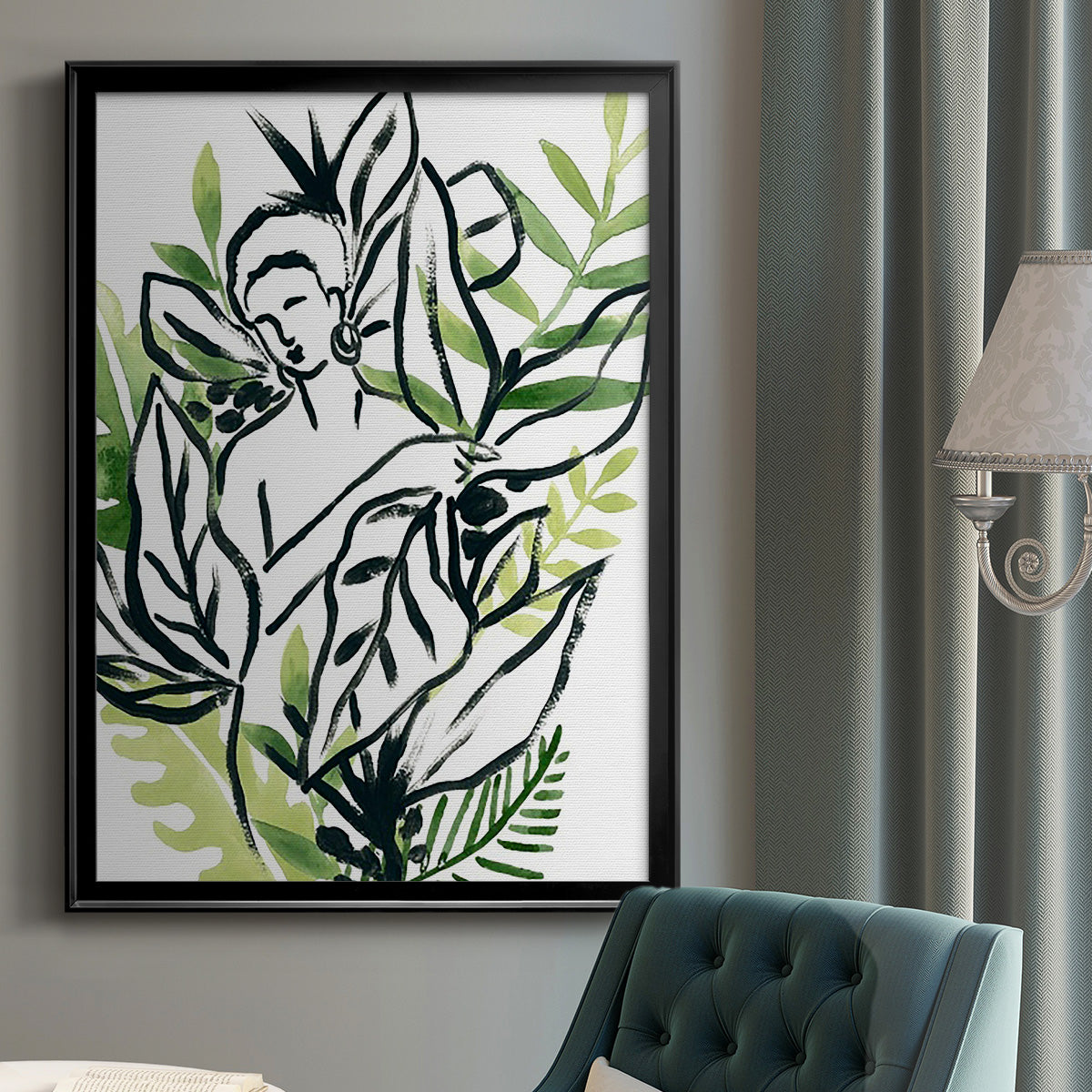 Tropical Sketchbook IV - Modern Framed Canvas Print