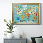 Children's World Map Premium Classic Framed Canvas - Ready to Hang