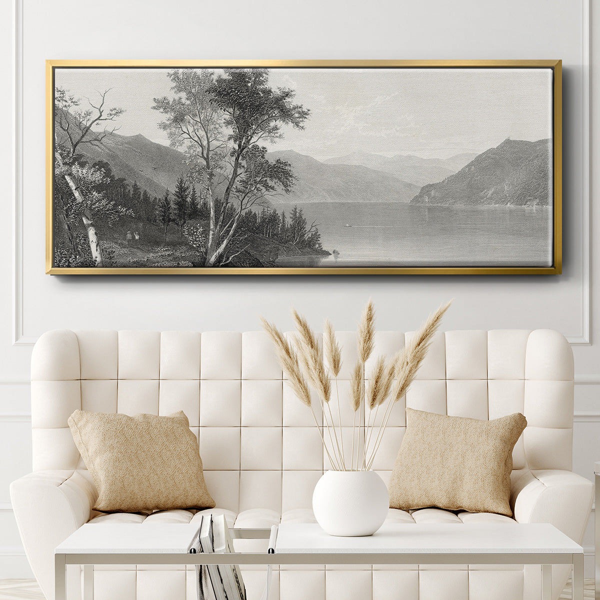 Lake George - Floater Framed Canvas Print