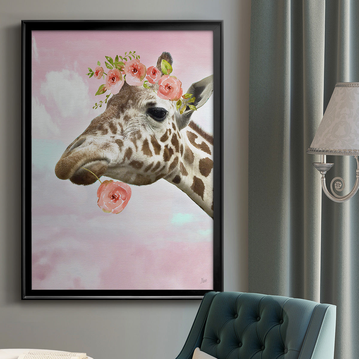 Floral Fun II - Modern Framed Canvas Print