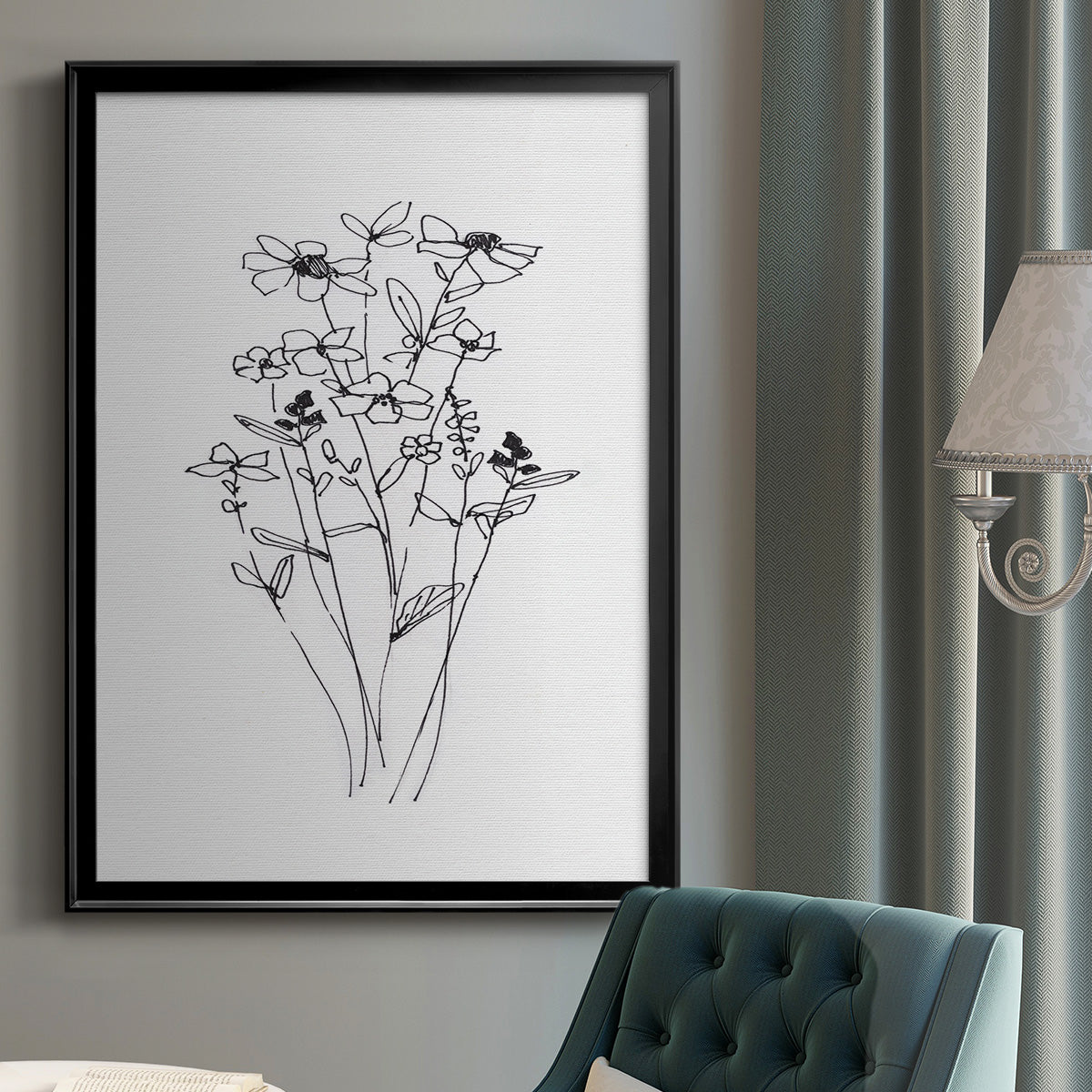 Farmhouse Plants I - Modern Framed Canvas Print