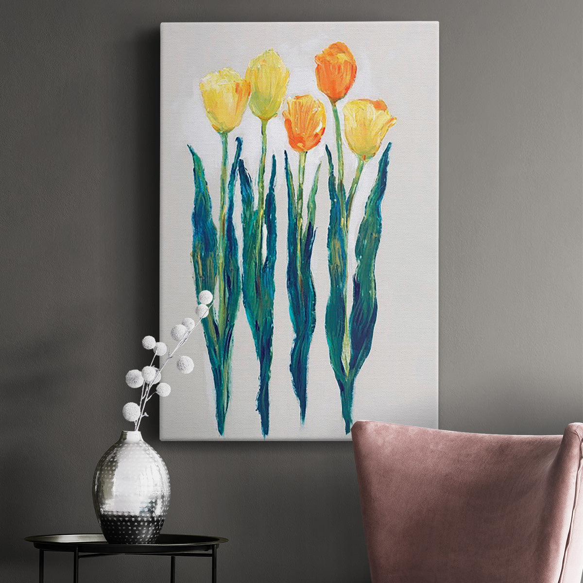 Tulips in a Row II - Canvas Art Print