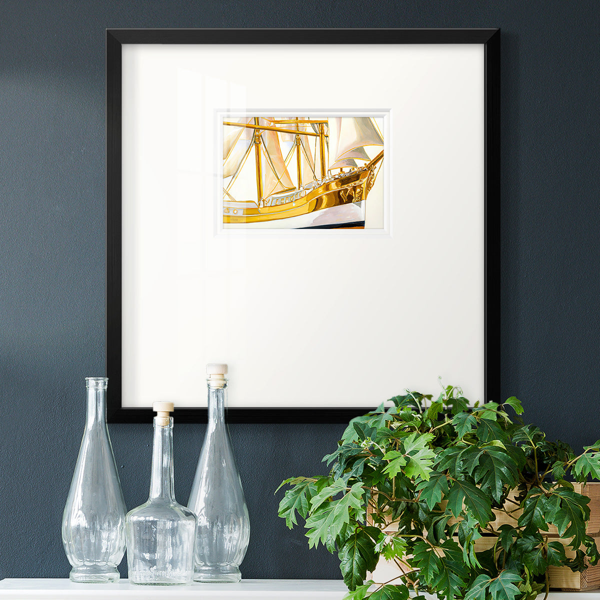 Gold Ship II Premium Framed Print Double Matboard