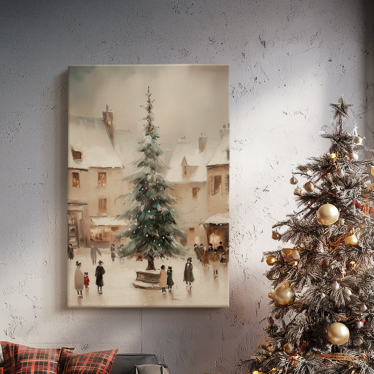 Gilded Whisper of Wreath - Canvas Art Print