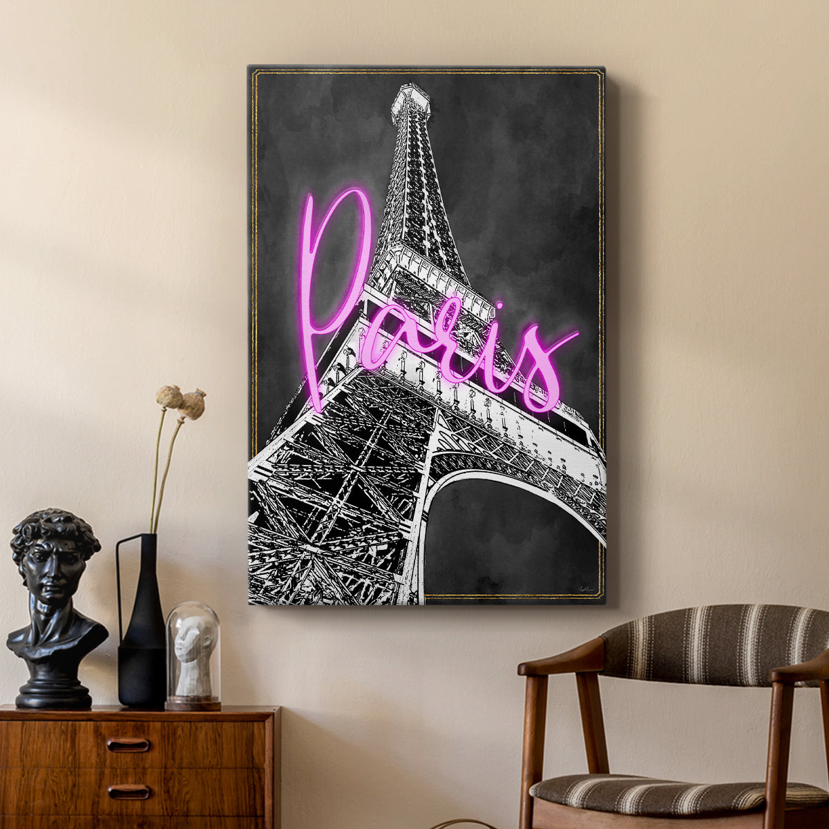 Neon Nights In Paris - Canvas Art Print