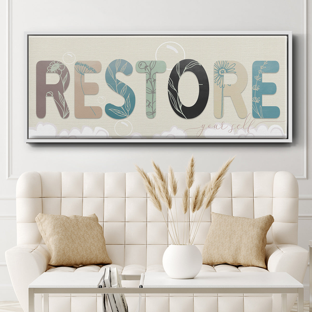 Restore Your Self - Floater Framed Canvas Print