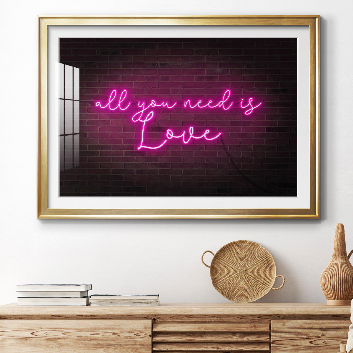 Neon Love I - Modern Framed Art Print